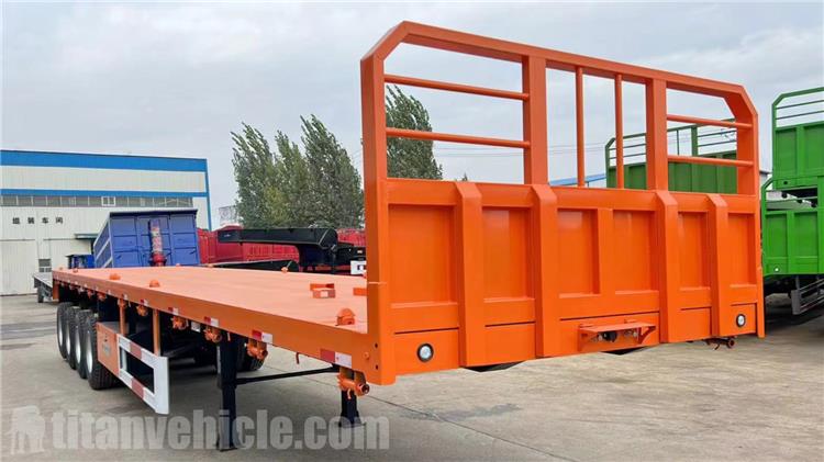 4 Axle Flatbed Trailer with Front Wall for Sale In Mali